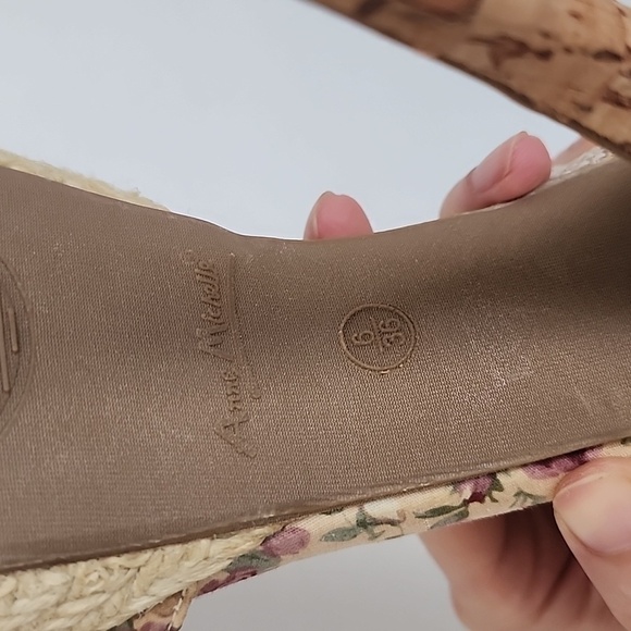 Anne Michelle Pink Viral Platform Peep Toe Wedge High Heels Pumps Cottage Core - Picture 6 of 9